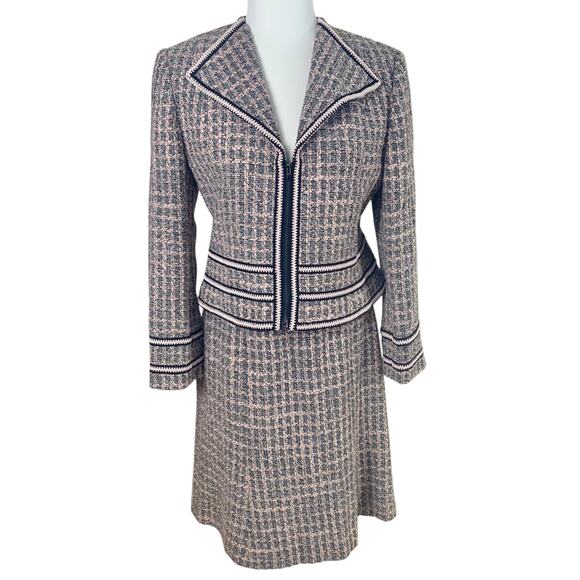 Vintage Jones New York Petite Sz 8P 2-Piece Tweed Skirt w/ Blazer Jacket Formal - Picture 1 of 12